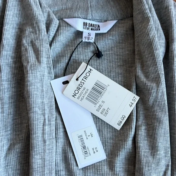 Small grey BB Dakota by Steve Madden lightweight cardigan with pockets - Picture 2 of 8